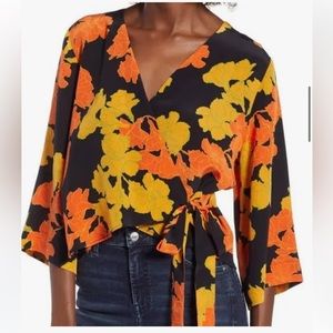 Topshop floral wrap top